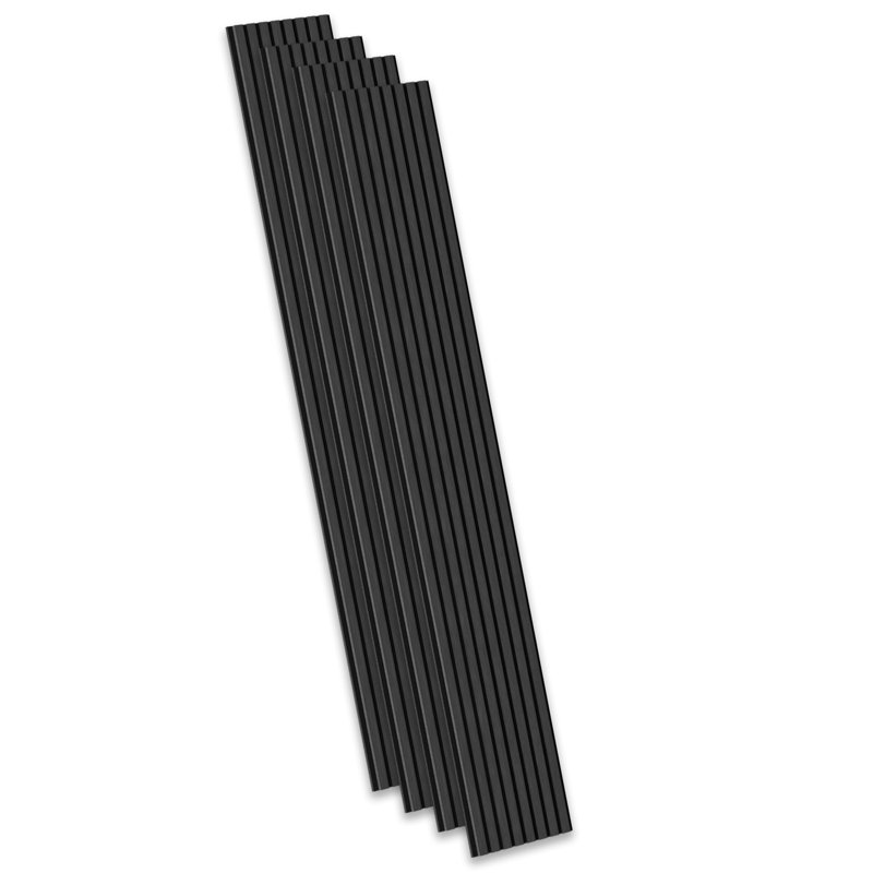 4 PCS 94.5"L x 12.6"W Acoustic Slat Wall Panels, Eco-Wood Look for Home/Office Wall & Ceiling (33.08 sq. ft.), Black