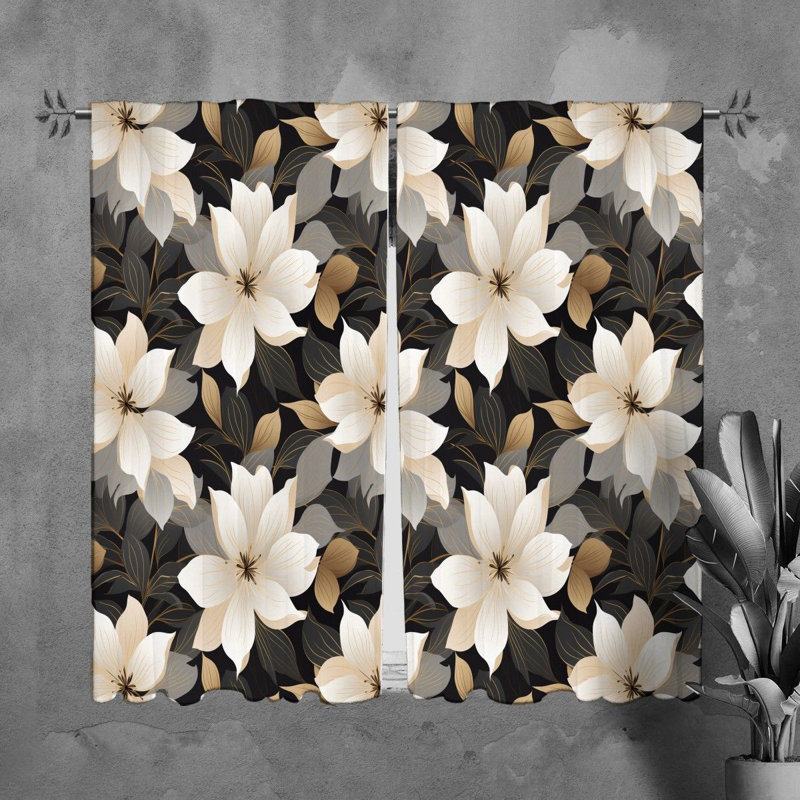 Rideaux à motif floral - 6124, L 20 po x L 82 po
