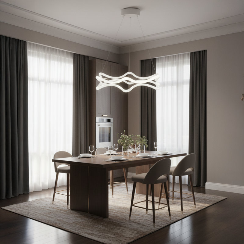 Adjustable Height Aquaflow Ripple 4500/6500K LED Chandelier