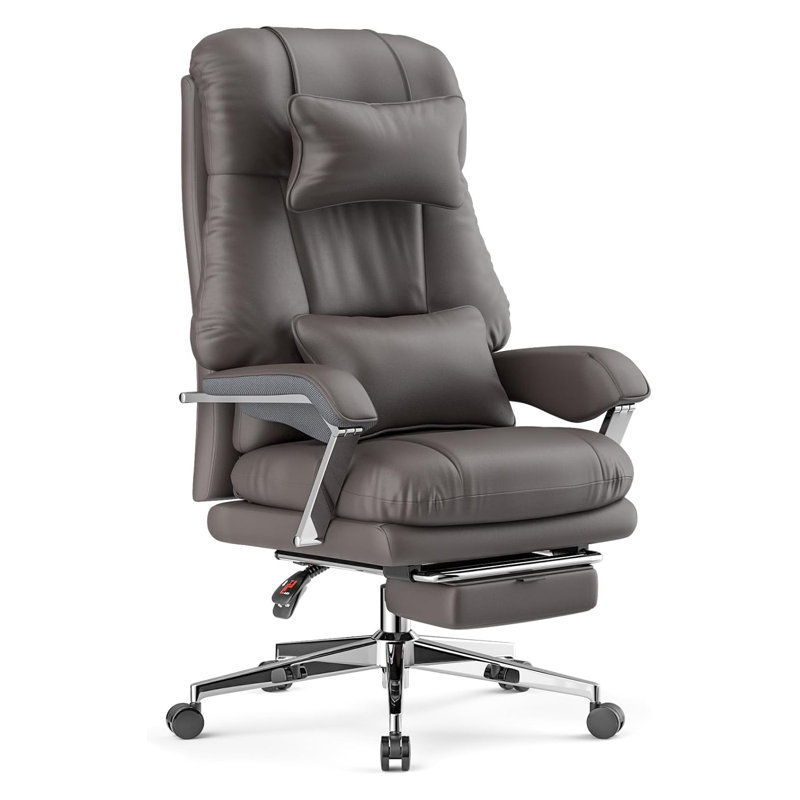 Grande et grande chaise de bureau, chaise de bureau de direction d'unité centrale de 500 lb, chaise de bureau ergonomique à haut dossier avec repose-pieds, chaise de bureau d'ordinateur avec appui-tête réglable