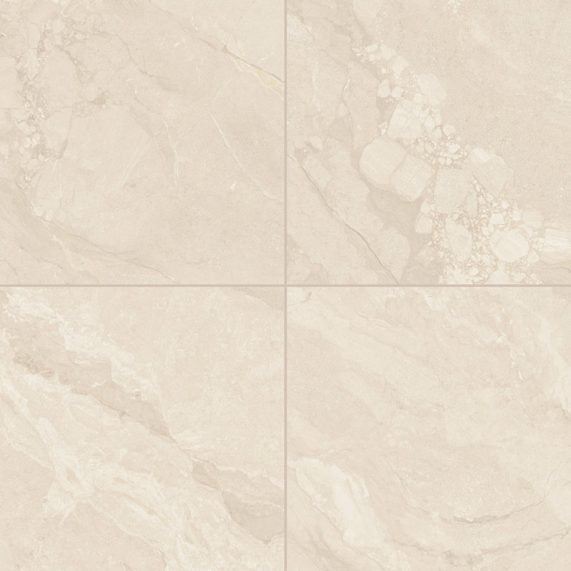 Carreau de porcelaine pour plancher et mur d'aspect pierre de 24 po x 24 po de style espagnol (4 PCS, 15,5 pieds carrés / caisse)