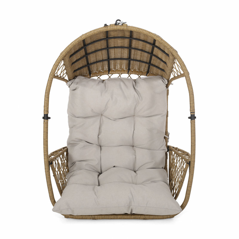 Chaise d'extérieur suspendue avec coussin pour patio