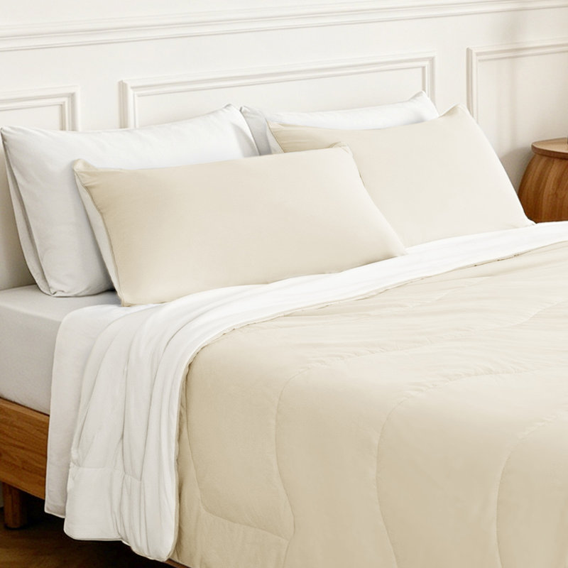 Ensemble d'édredon réversible 3 pièces Cooling, Double/Grand, Cream