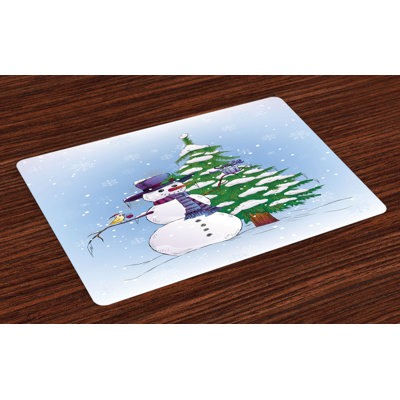Agosto Christmas Snowman and Tree Placemat