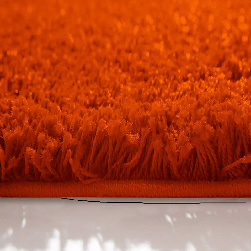 Solid Colour Shag Area Rug, Round 120 cm