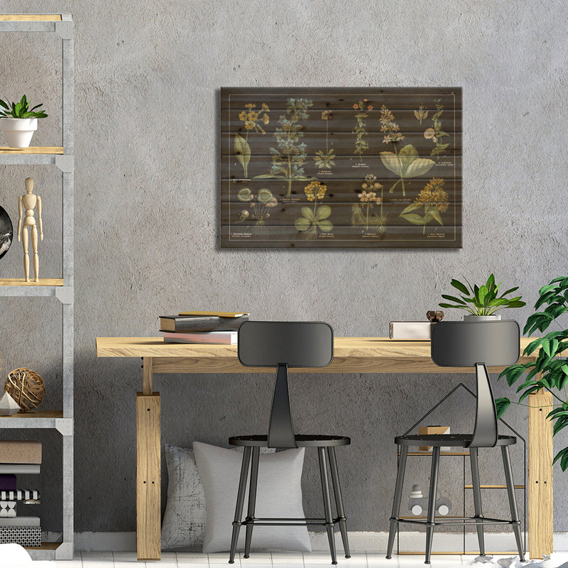 Tableau botanique floral I, H 18 po x l 26 po x P 1,5 po