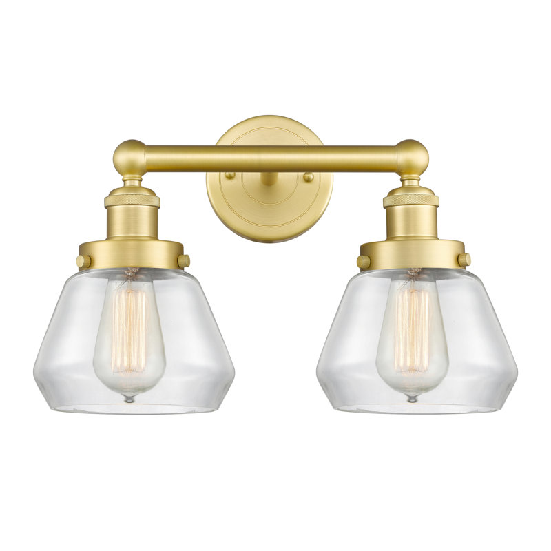 Éclairage pour salle de bain à 2 lumières à intensité variable Rivka, Transparent, Or satiné