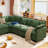 George 111.5" Modern 7 Seat Chenille L Shaped Modular Sectional Sofa With Two Ottomans-723761226