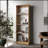 Natural Oak and White 4-Shelf Flat Bookcase with Open Storage for Modern and Stylish Organization-1845648546