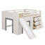 Lit mezzanine bas avec glissade, trois tiroirs de rangement et deux portes-600924088