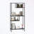 Tall bookcase with 4 open Compartments and Metal Legs