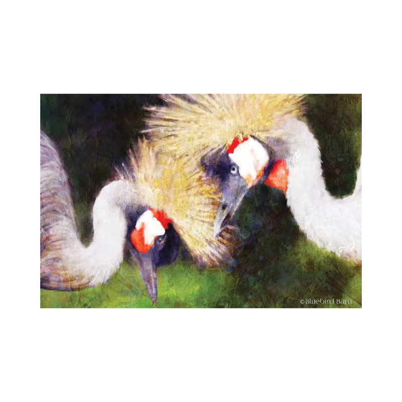 Two Cranes by Bluebird Barn - Wrapped Canvas Print, 20.32 cm H x 30.48 cm W