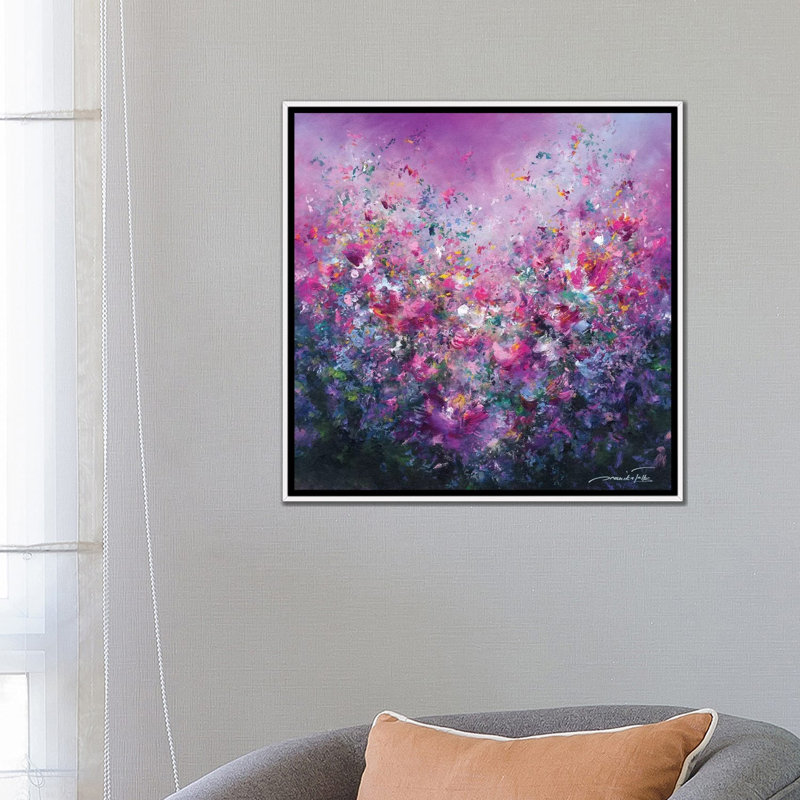 «Spring Symphony» par Jaanika Talts - reproduction d'art, H 26 po x l 26 po x P 1,5 po, Toile blanche encadrée, Pas de tapis