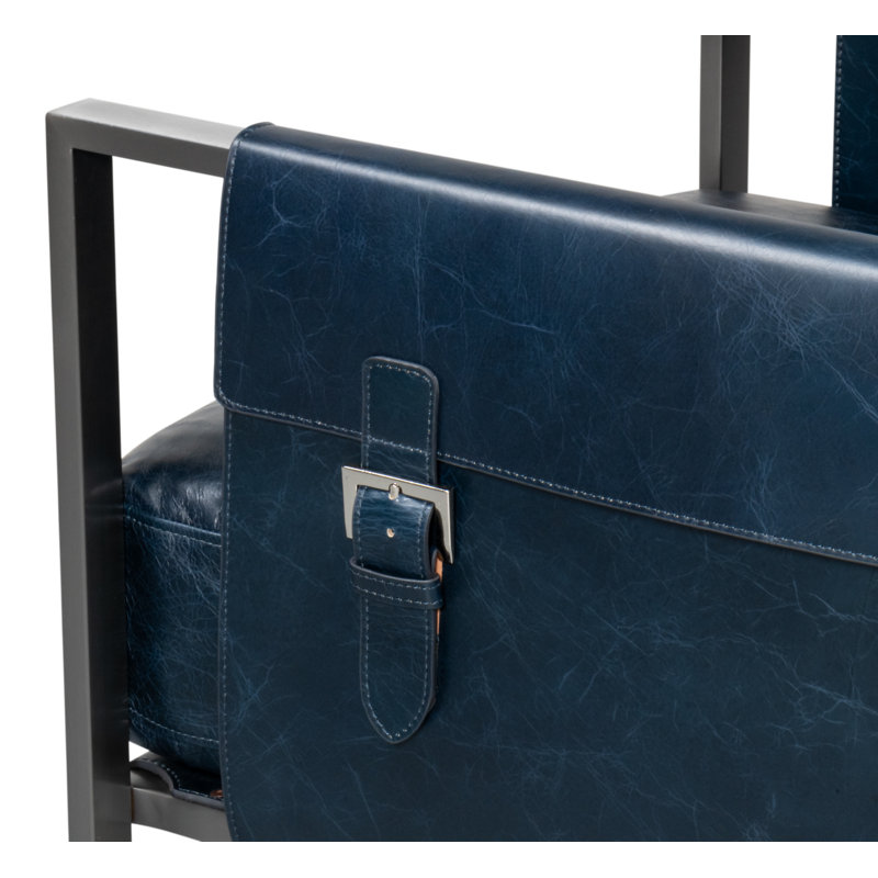 Edmonds Leather Armchair, Blue Leather