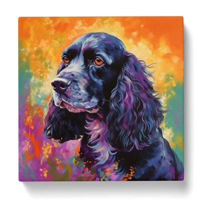 Cocker Spaniel Colour Field Painting - Wrapped Canvas