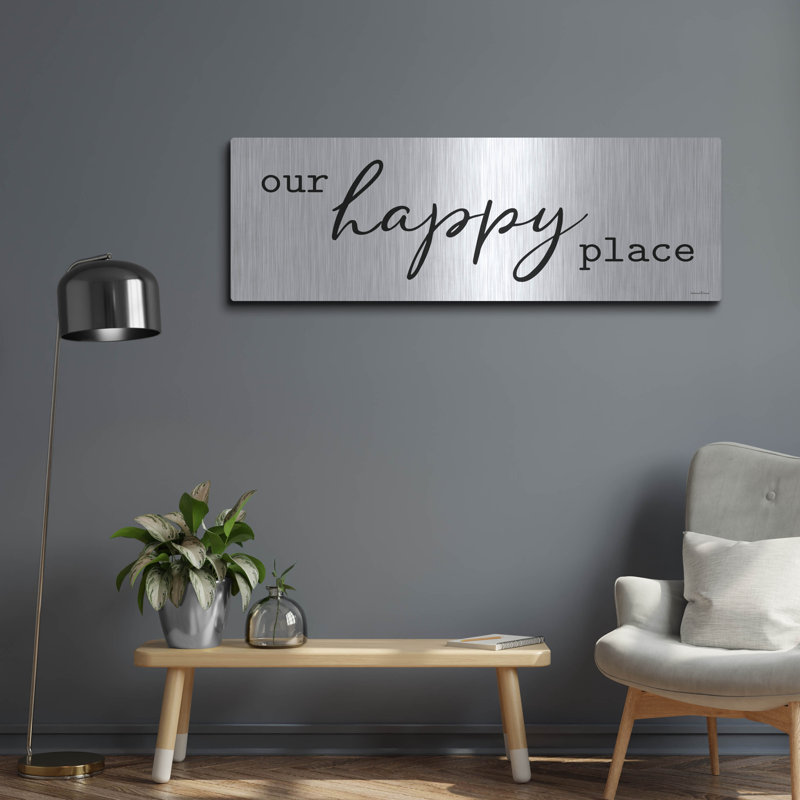 Trinx «Our Happy Place» par lettré & lignes, art mural en métal, H 16 po x l 48 po