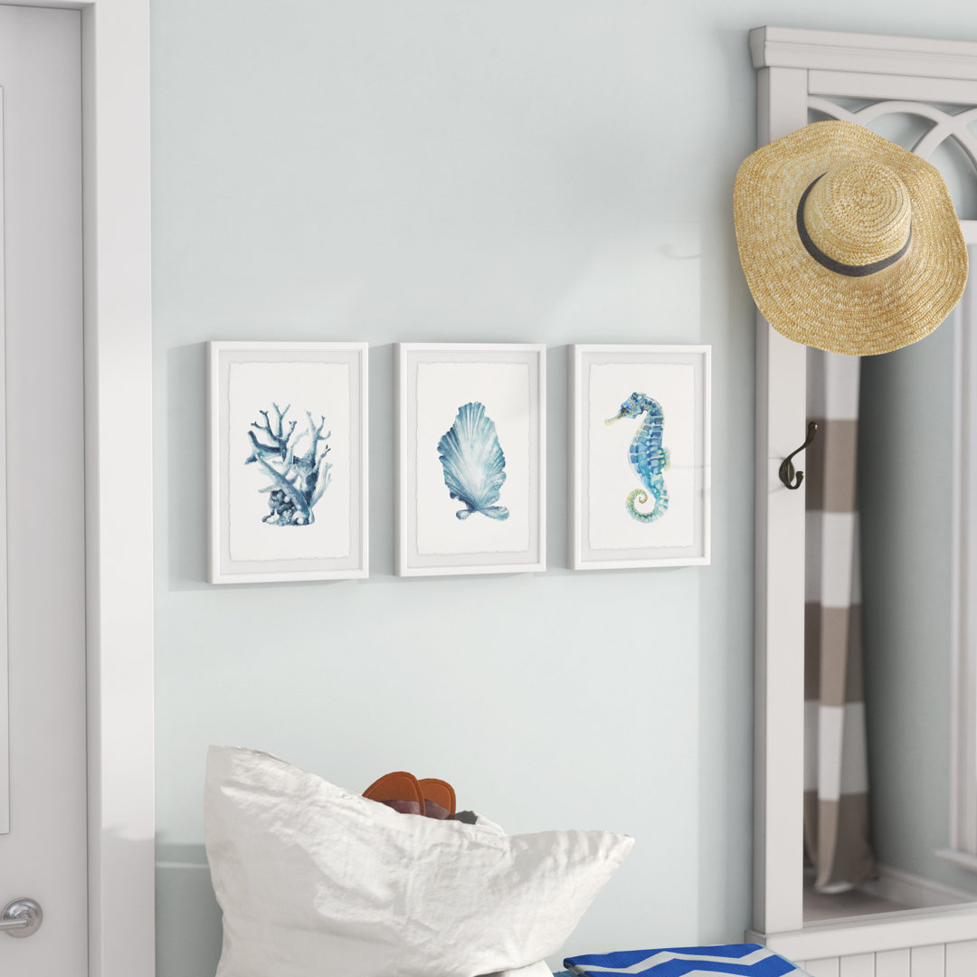 " Ocean Gems Triptych " 3 - Pieces Highland Dunes 