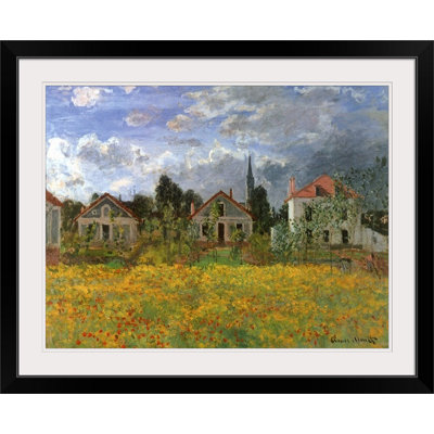 «Maisons dans la campagne» par Claude Monet, reproduction d'art