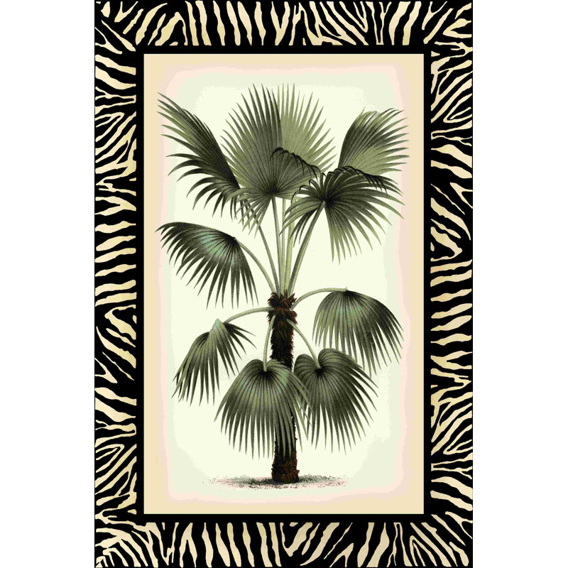 " Small Palm In Zebra Border II (P) " by Vision Studio