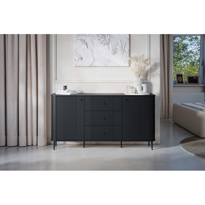 Dayzee Komoda 160 2d3sz - egs, Black/Black