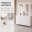Ensemble de meuble-lavabo double autoportant standard autoportant Abaokoro avec plateau en résine