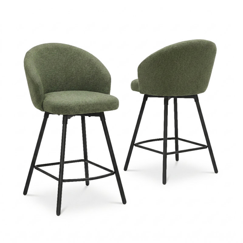 Tabouret de comptoir pivotant 26 po Yandier, Olive