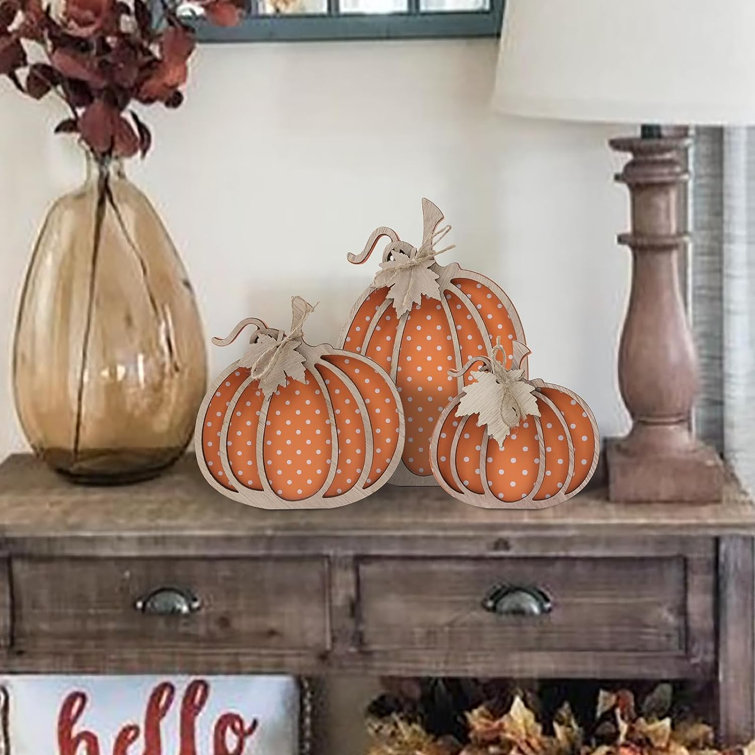The Holiday Aisle® Fall Decor-Wooden Autumn Pumpkin Fall ...