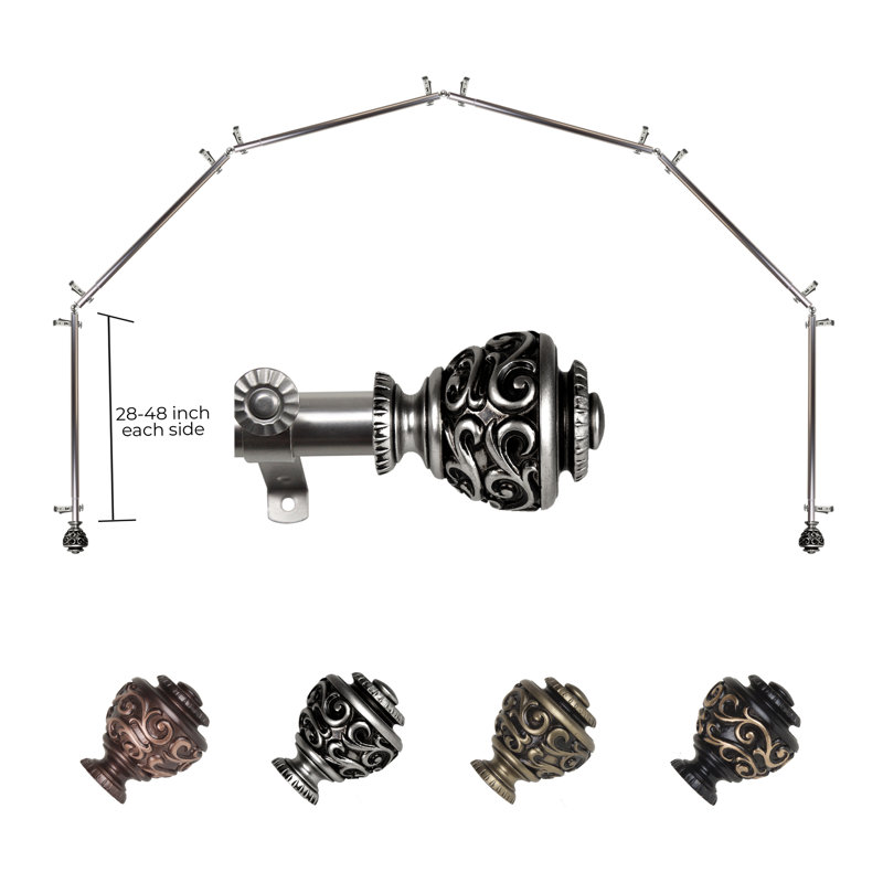 Charleen Adjustable, Satin Nickel, 28-48" (each side)