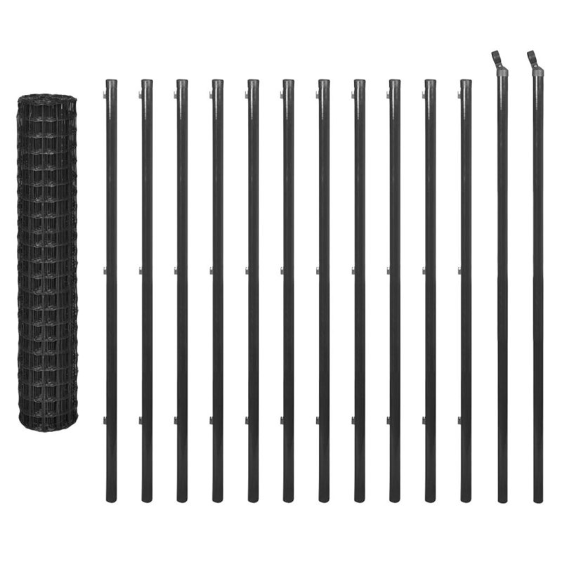 Grey Metal Wire/Mesh Fence, 150cm H x 2500cm W