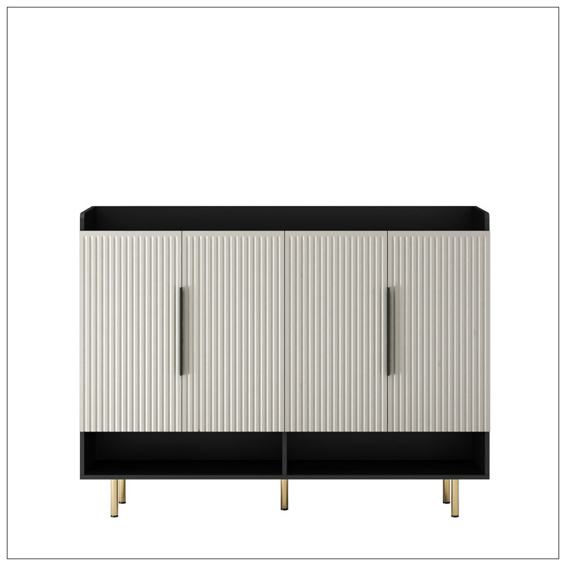 Armoire de rangement en bois, Noir / blanc