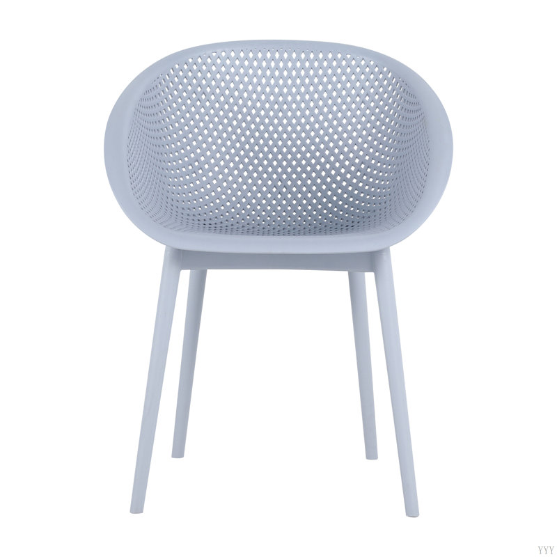 Ensemble de 2 chaises longues modernes - Plastique PP intérieur / extérieur toutes saisons, léger pour patio, plage, salon