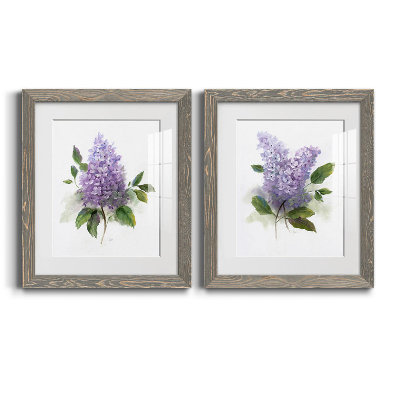 Lilac Romance I - ensemble de 2 reproductions, H 20 po x l 17 po, Toile encadrée, Érable