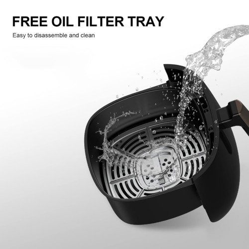 Friteuse 4 litres Intexca, 1400 W, 7 modes préréglés, écran tactile à DEL, panier antiadhésif, arrêt automatique, Marine