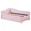 Twin Size Upholstered L-Shaped Upholstered Daybed with Pop Up Trundle, Pink-40087445