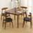 Nut-brown Square Solid Wood Dining Table