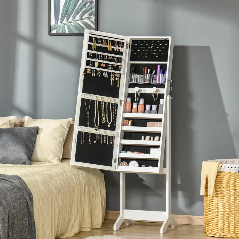 Fevziye Freestanding Jewelry Armoire, White