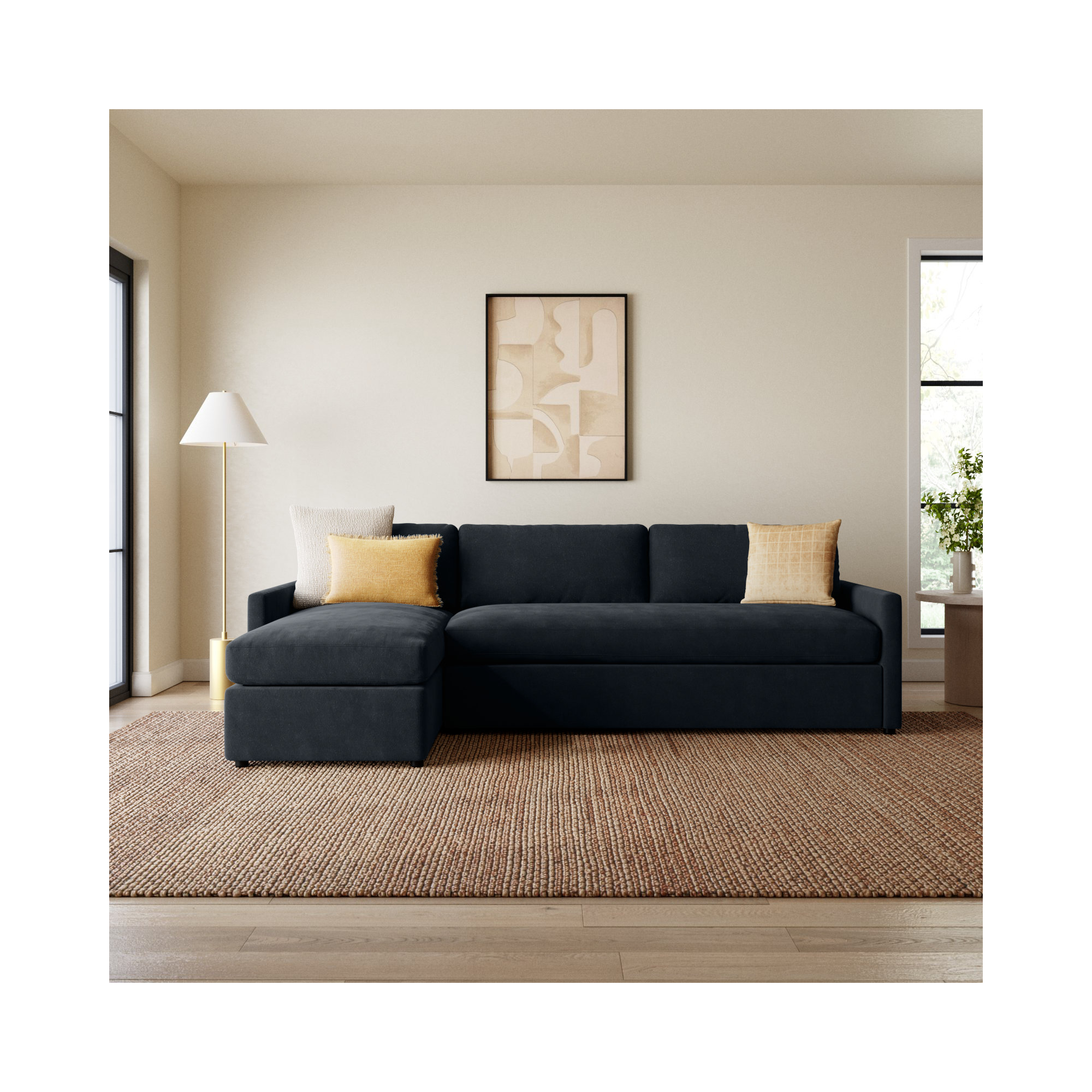 Damari 2 - Piece Upholstered Chaise Sectional, Left Hand Facing, Andrew Sienna
