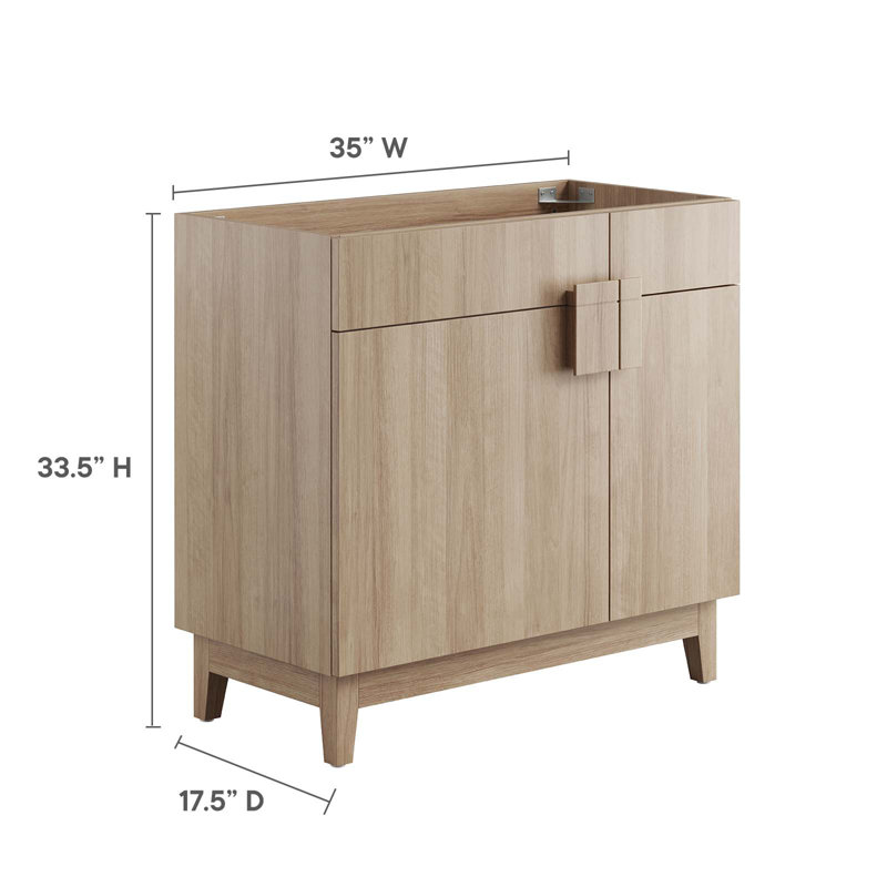 Miles 36" Oak Particleboard Bathroom Vanity Cabinet