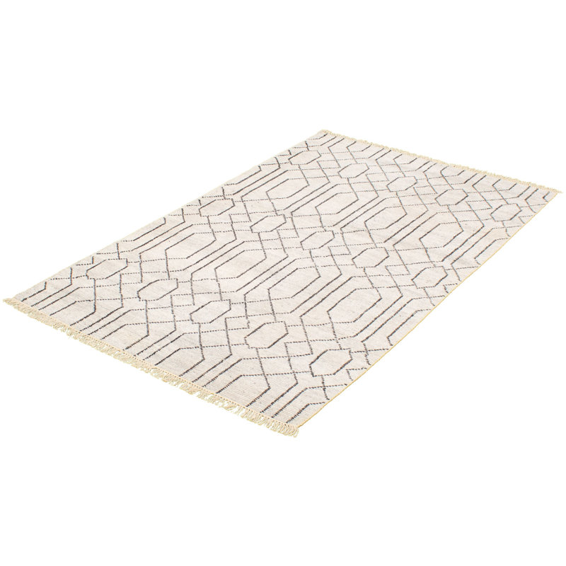 Grogan One-of-a-Kind 5'0" X 8'0" New Age Wool Area Rug in Light Gray