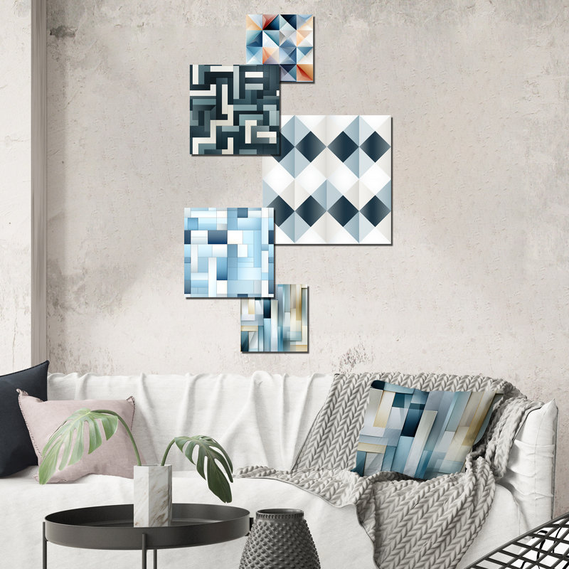 Cordellia - Patchwork Wall Art Set Of 5