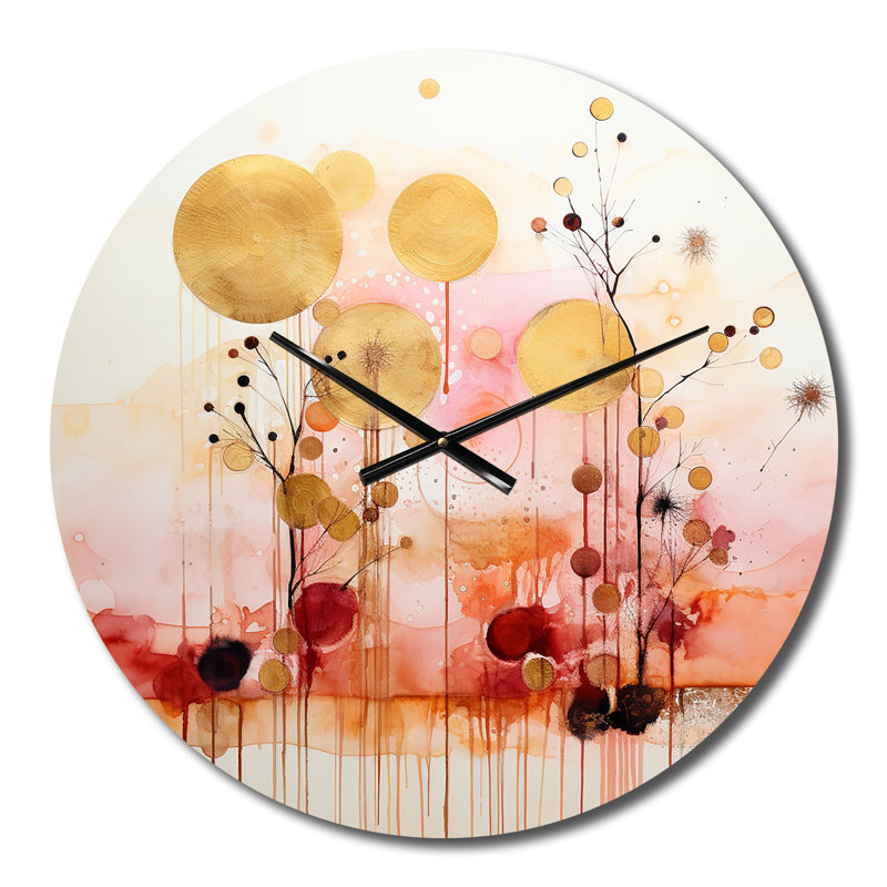 Horloge murale moderne synchronisée «I» - or rose, Petit