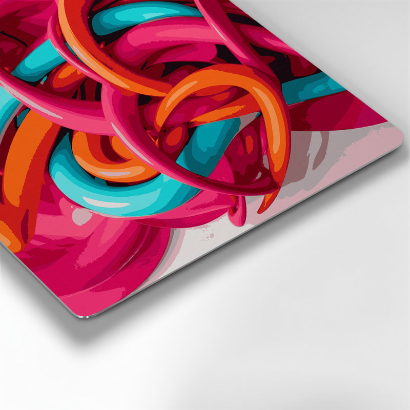«Biomorphic Abstraction 38», art mural en métal rouge, H 12 po x l 12 po