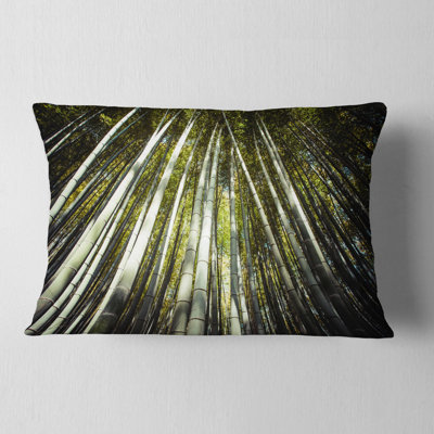 Long Bamboos in Bamboo Forest - Forest Printed Throw Pillow
