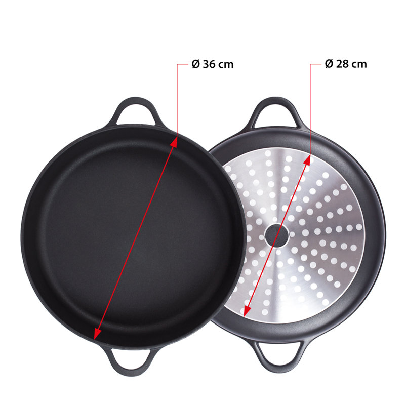 Valira Non-Stick Aluminum Round Braiser with Lid, 42.3 cm, 7 L