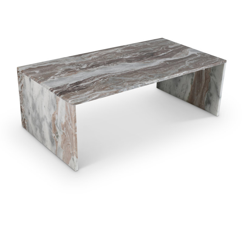 Olas Coffee Table, Brown Marble
