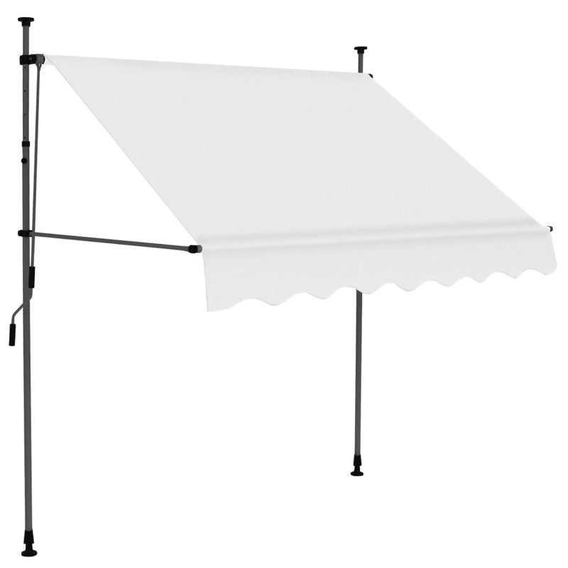 Dakota Fields 120cm D Polyester Cream Cover Retractable Window Awning, Cream, 1m W x 1.2m D