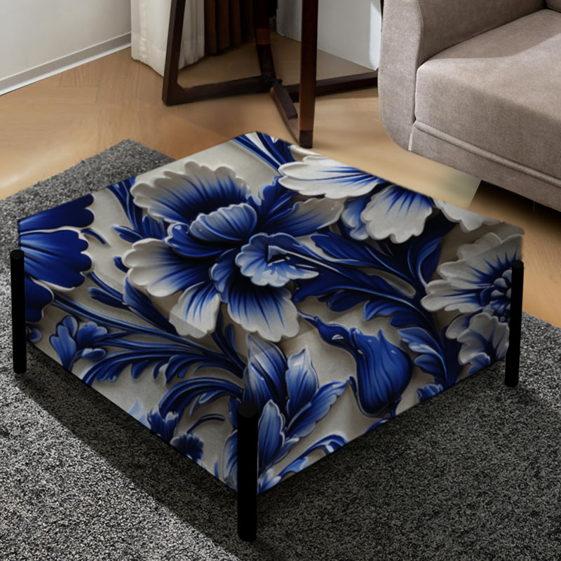 Grand repose-pieds carré Cobalt Blue
