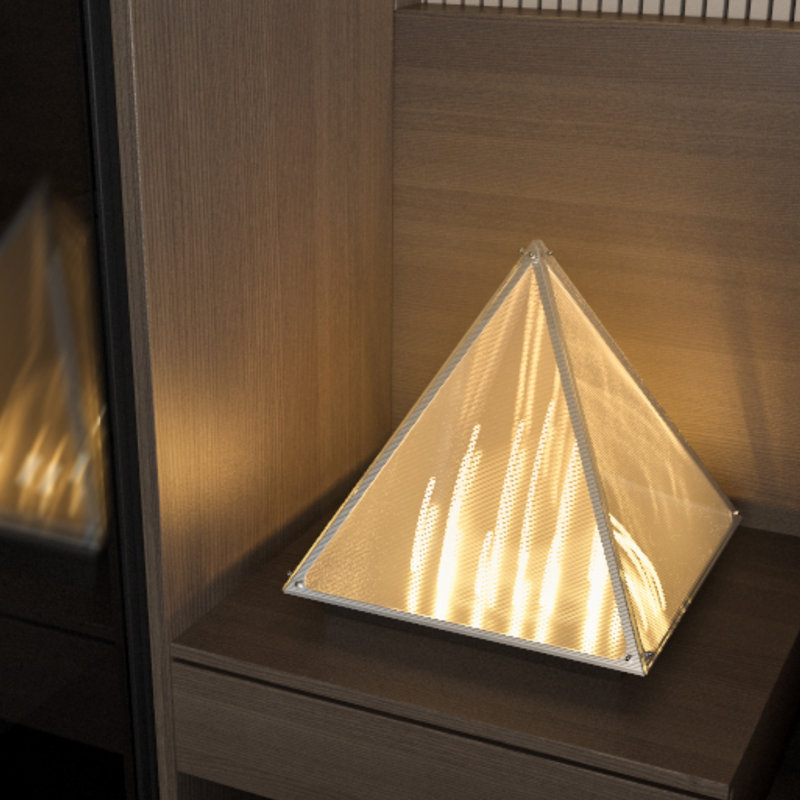Triangular Pyramid Table Lamp Stainless Steel Base Desk Lamp