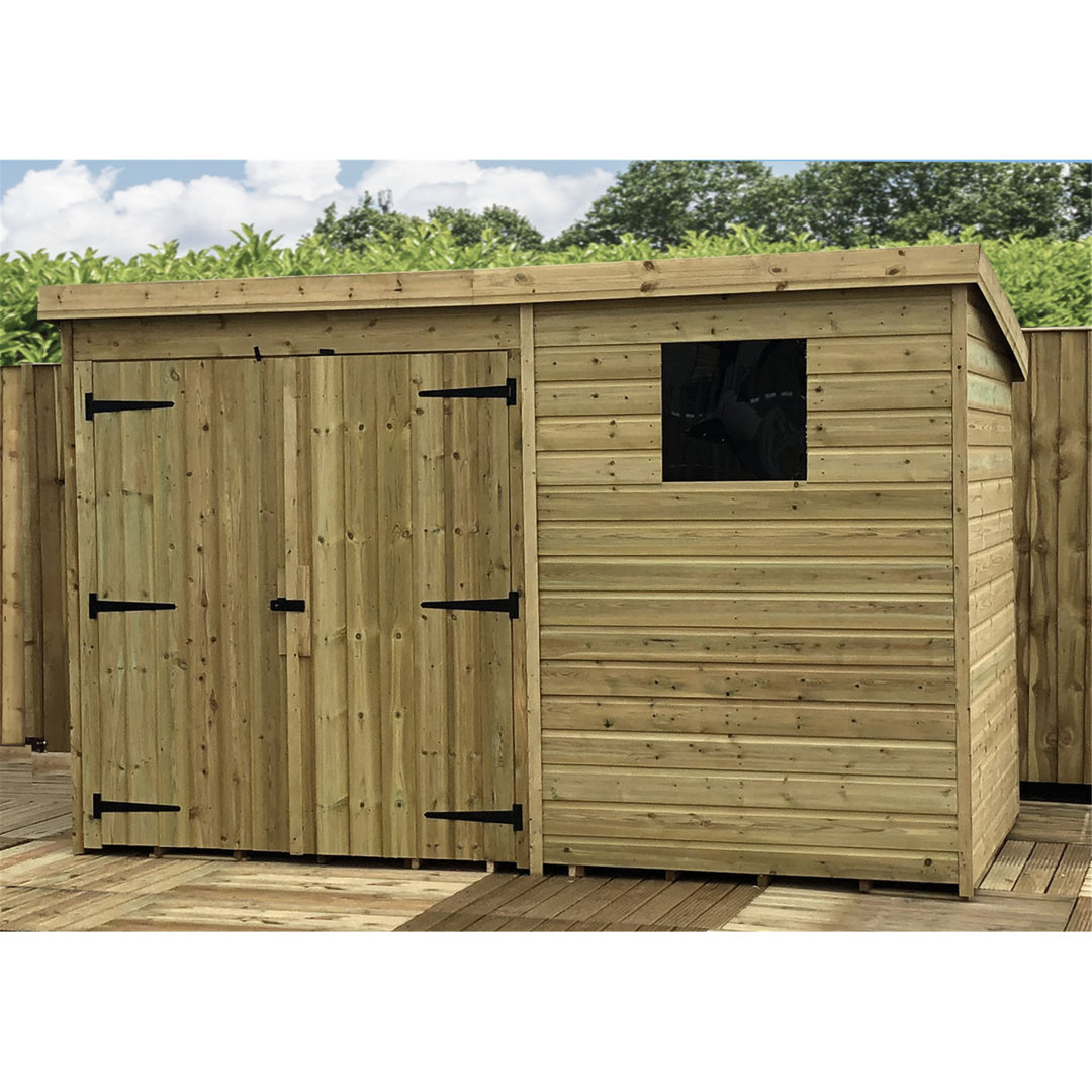 Kalos 10 ft. W x 4 ft. D Solid Wood Garden Shed