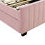 Lit simple tapissier rose avec lit gigogne - Polyvalent et confortable-941369214-941369216